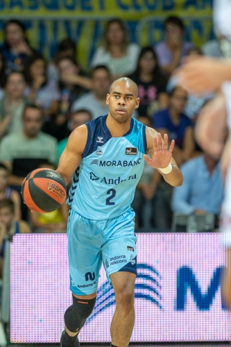 Players in action during the Liga Endesa 2023 - 2024  match between Morabanc Andorra v Rio Breogan at Poliesportiu d Andorra on september 29, 2023.